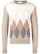 Ballantyne Colour Contrast Round Neck Sweater - Neutrals