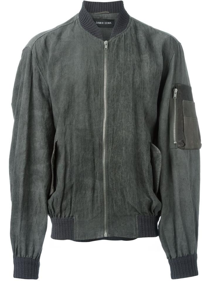 Damir Doma Textured Sleeve Pocket 'jaram' Bomber Jacket