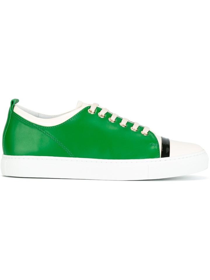 Lanvin Triple Tone Low-top Sneakers - Green