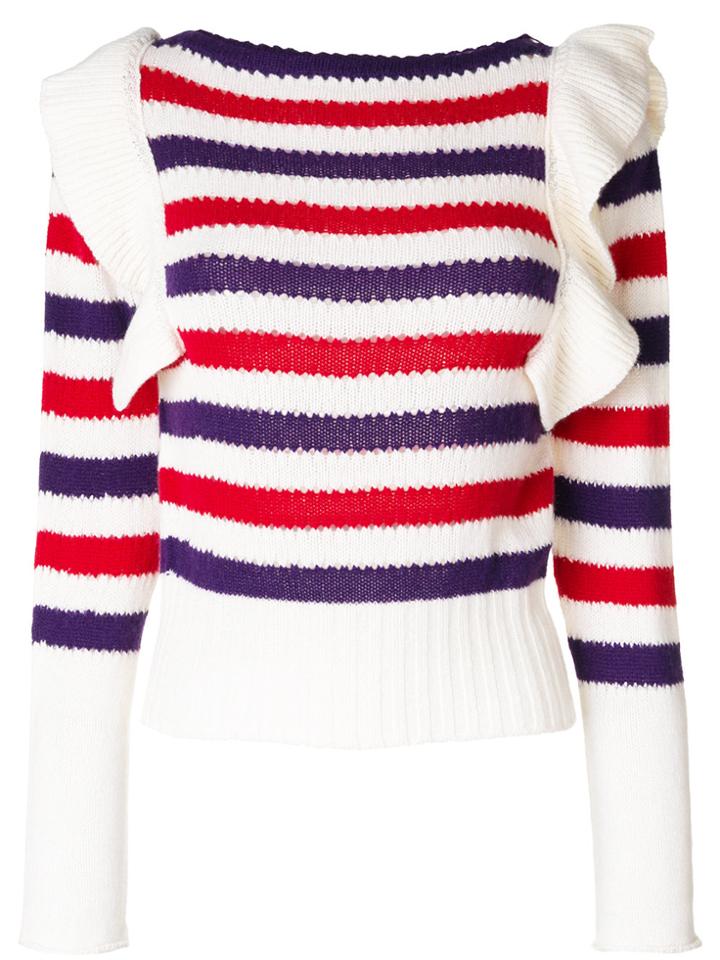 Philosophy Di Lorenzo Serafini Stripe Jumper With Shoulder Frills -