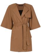 Andrea Marques 3/4 Sleeved Trench Coat - Brown