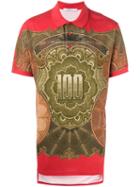 Givenchy Dollar Print Polo Shirt, Men's, Size: Small, Red, Cotton