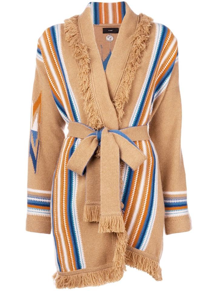 Alanui Striped Cardigan - Brown