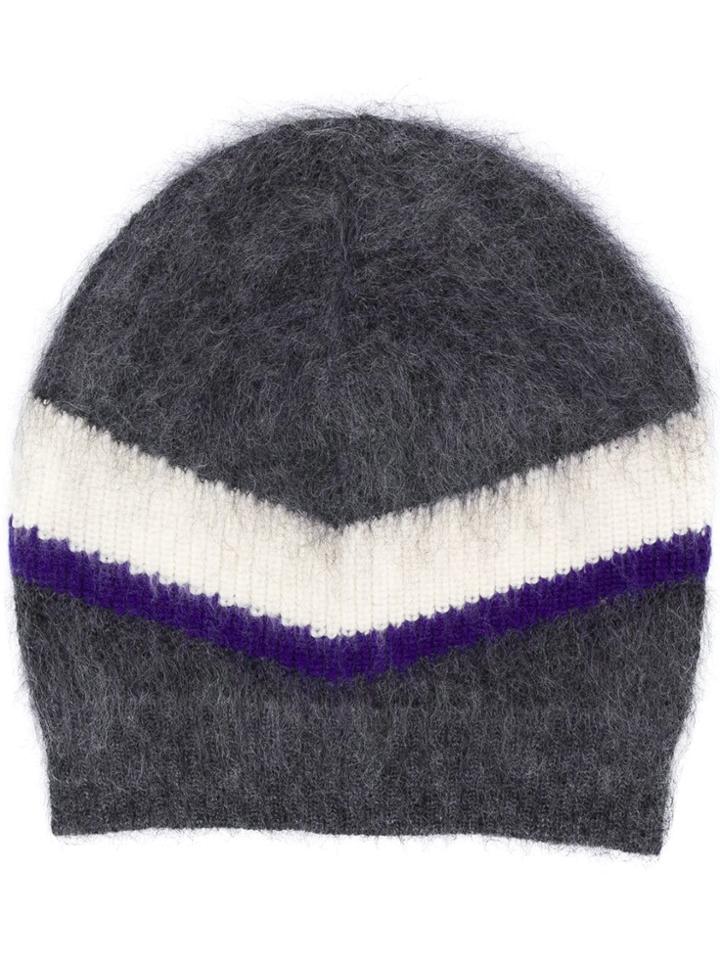 No21 Geometric Knit Cap - Grey