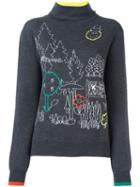 Mira Mikati 'landscape' Embroidery Pullover, Women's, Size: 36, Grey, Merino