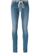 Off-white Pinstripe Skinny Jeans - Blue