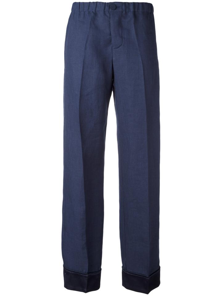F.r.s For Restless Sleepers Straight Tailored Trousers - Blue
