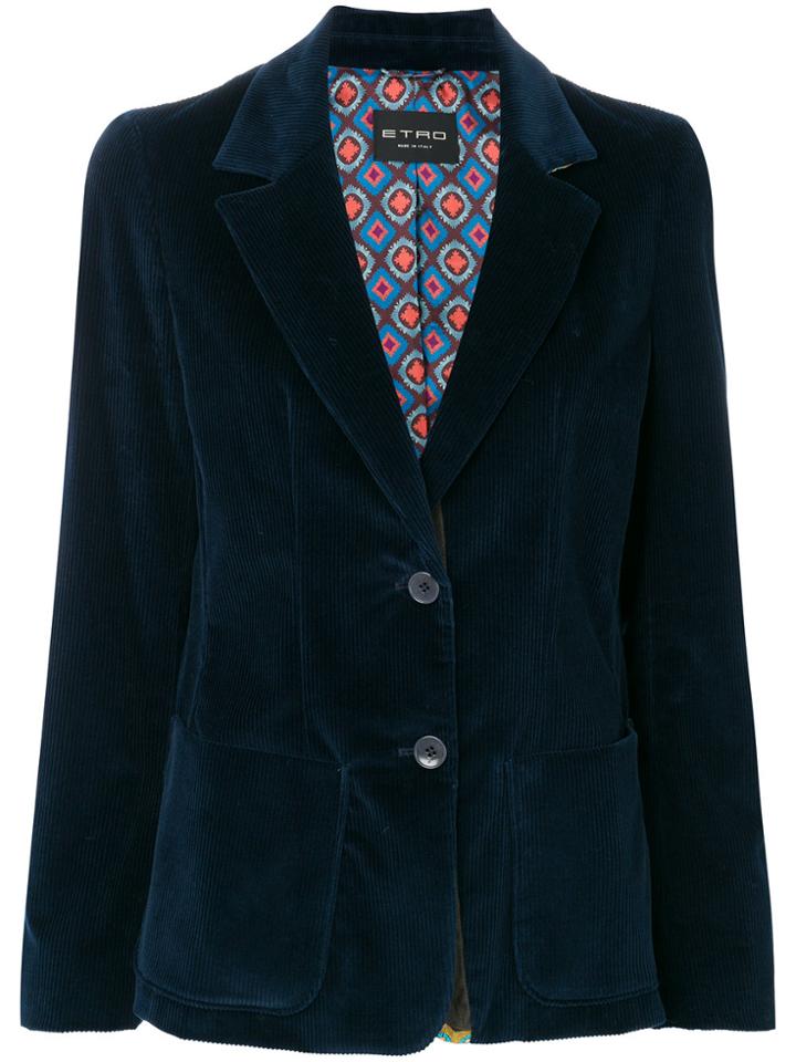 Etro Velvet Blazer - Blue