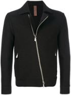 Eleventy Fitted Asymmetric Zip Jacket - Black
