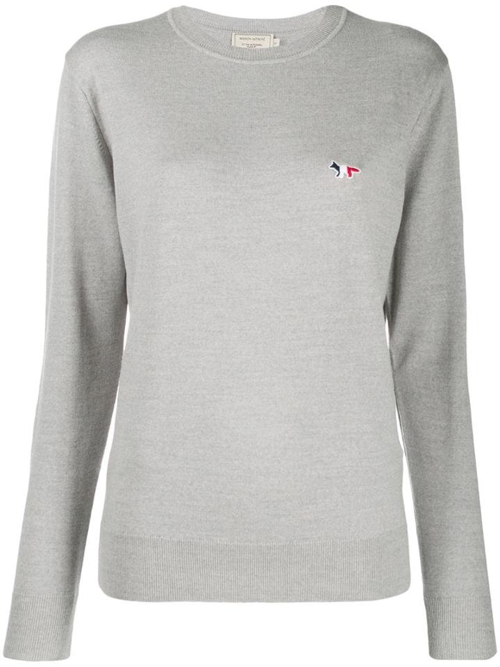 Maison Kitsuné Fine Knit Fox Sweater - Grey