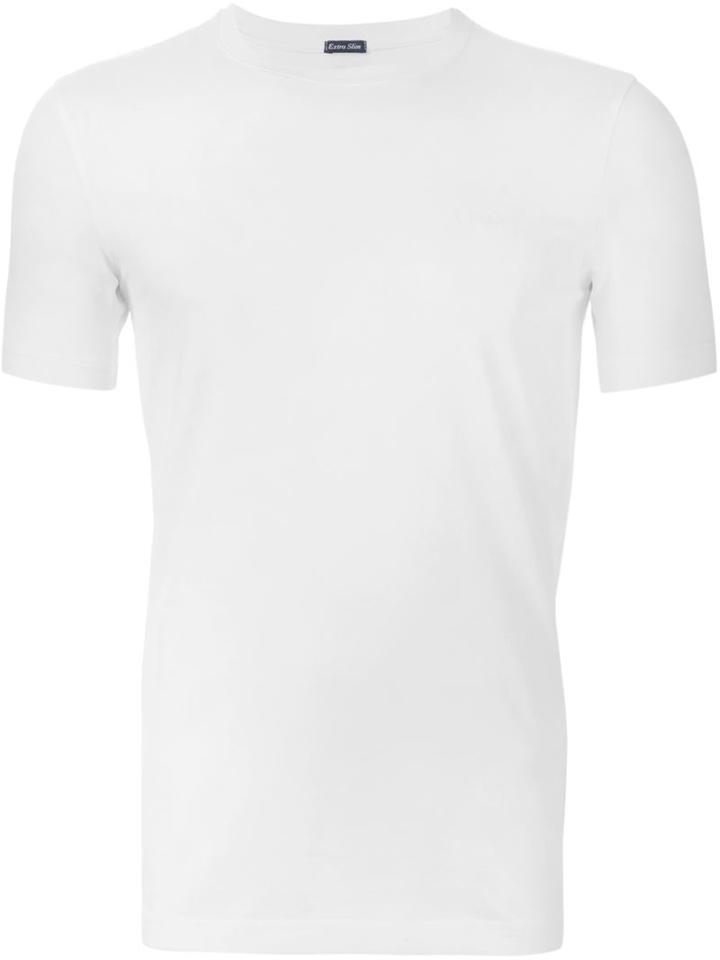 Armani Jeans Round Neck T-shirt, Men's, Size: S, White, Cotton/spandex/elastane