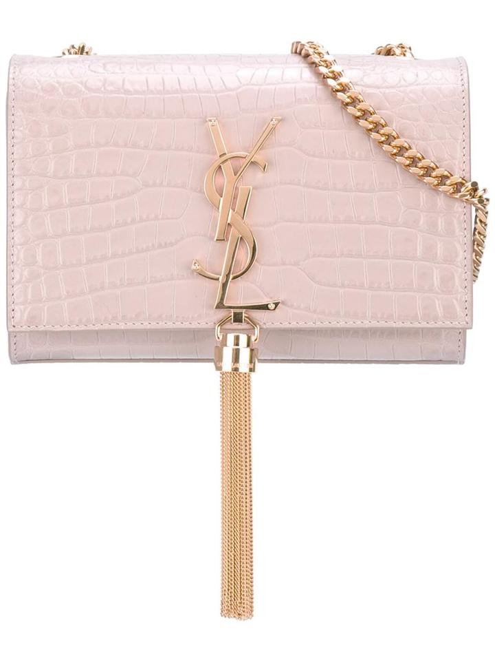 Saint Laurent Small Monogram Kate Shoulder Bag, Women's, Pink/purple, Leather