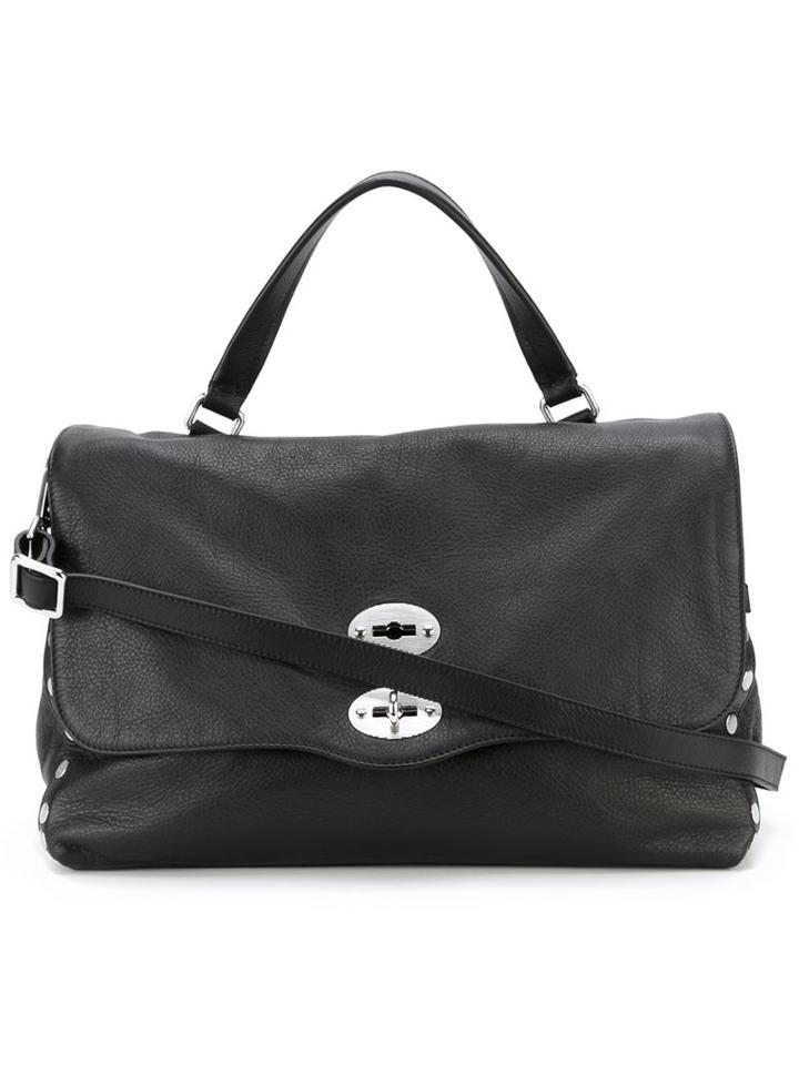 Zanellato Medium 'postina' Satchel, Women's, Black, Leather/calf Leather