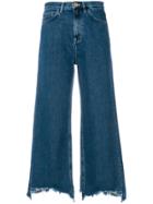Mih Jeans Cropped Wide-leg Jeans - Blue
