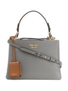Prada Logo Plaque Tote - Grey