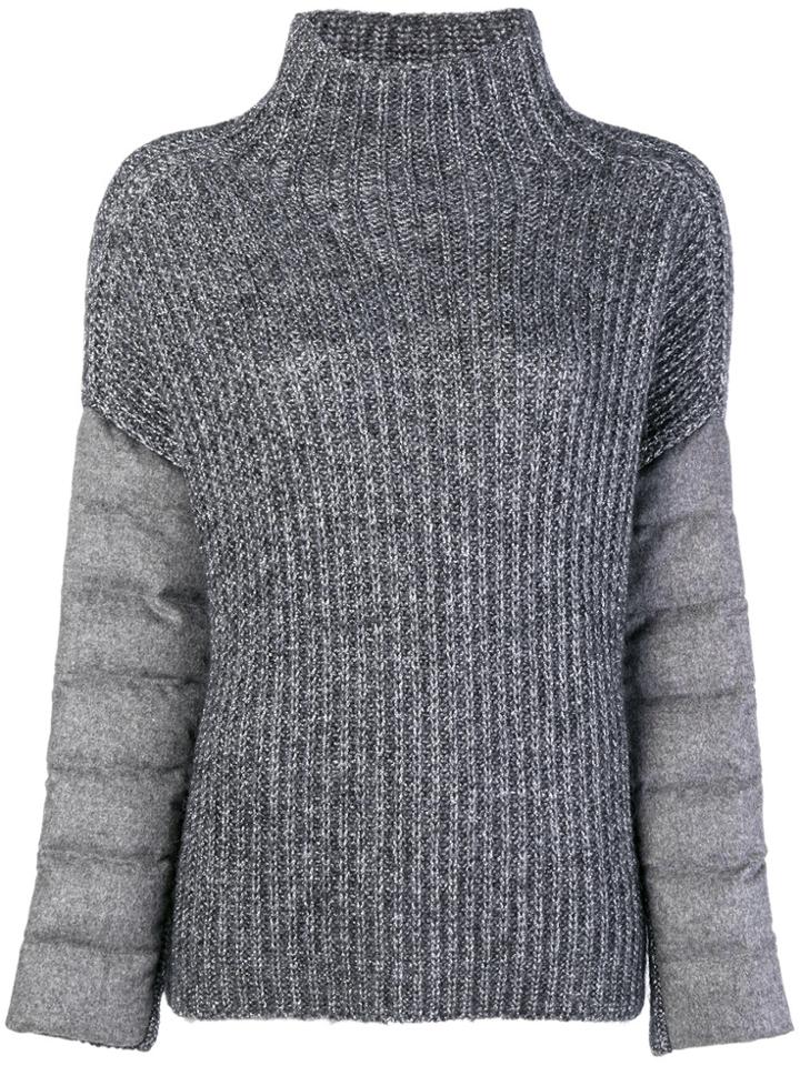 Herno Padded Sleeve Jumper - Grey