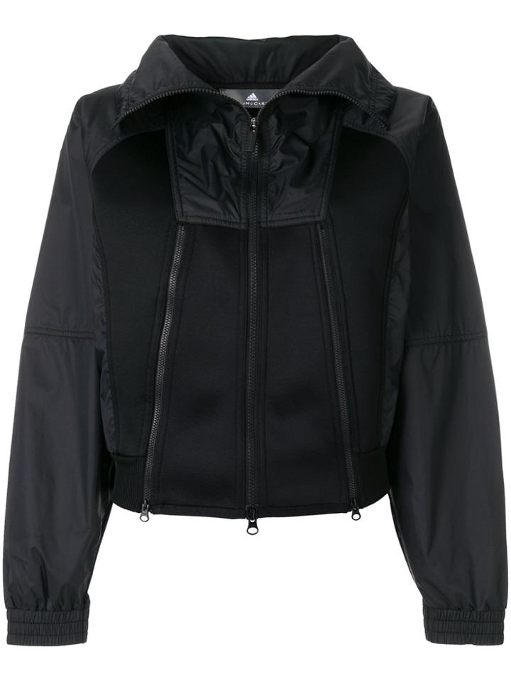 Adidas By Stella Mccartney Scuba-panelled Shell Jacket - Black
