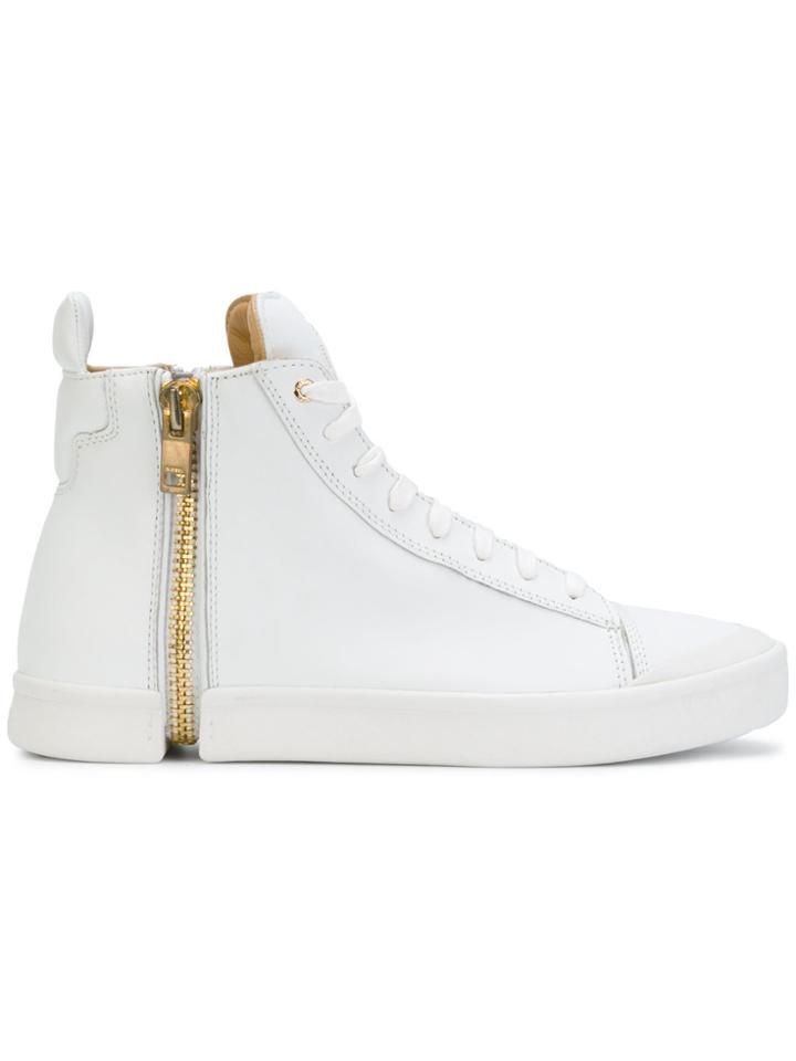 Diesel Zip Detail Sneakers - White