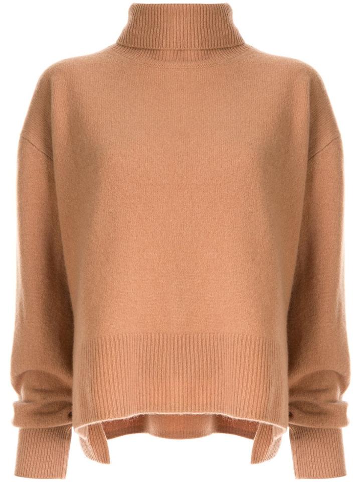 Le Ciel Bleu Knitted Turtleneck Top - Brown