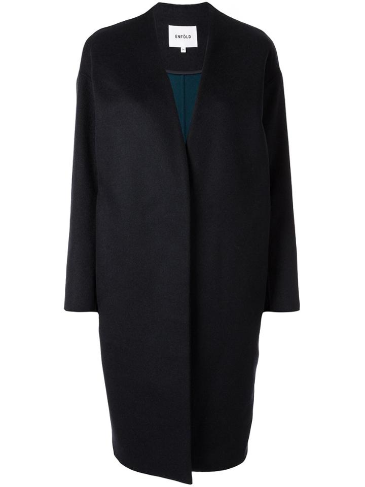 Enföld Oversized Wool Coat - Black