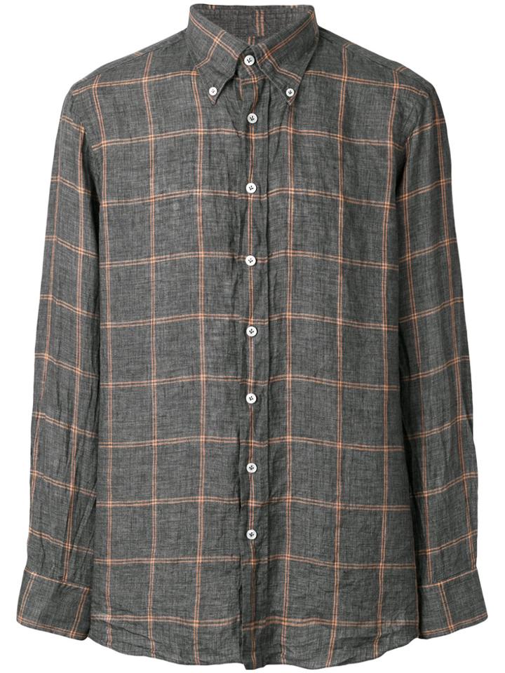 Lardini Checked Shirt - Grey