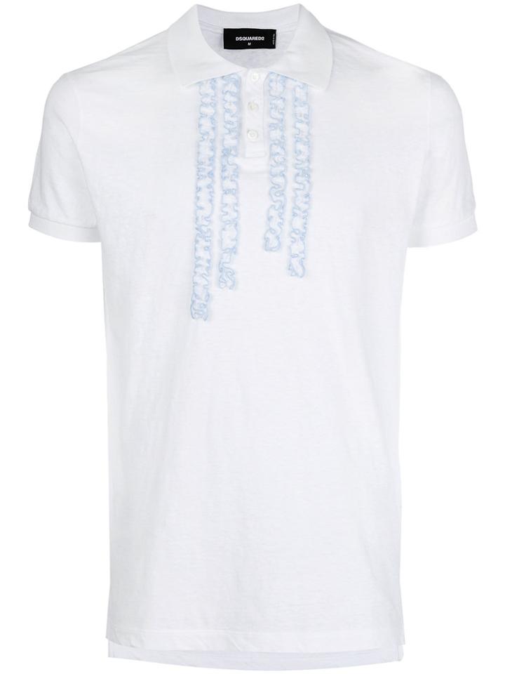 Dsquared2 Ruffle-trimmed Polo Shirt - White