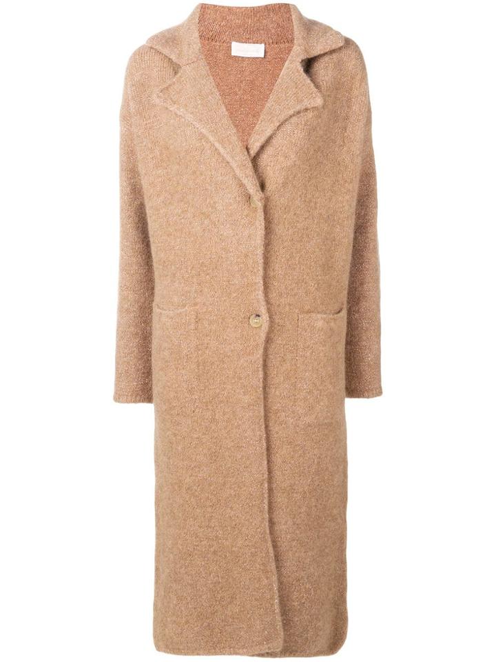 Chiara Bertani Glitter Effect Coat - Nude & Neutrals