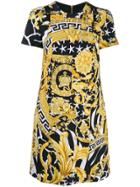 Versace Baroque Print Short Dress - Gold