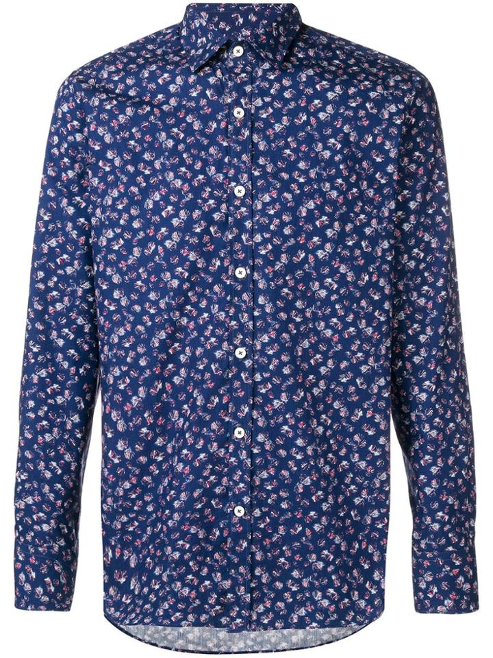 Canali Shell Print Shirt - Blue