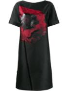 Osman Poppy Embroidered Shift Dress, Women's, Size: 10, Black, Silk/polyester