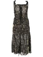 Renli Su Floral Print Dress - Black