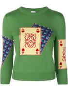 Loewe Fine Knit Card Sweater - Green