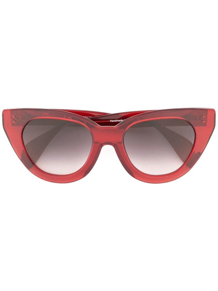 Oscar De La Renta Holly Large Cat Eye Sunglasses - Red