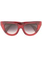 Oscar De La Renta Holly Large Cat Eye Sunglasses - Red