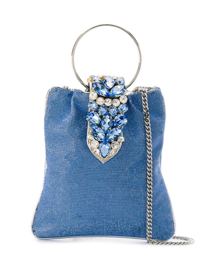Gedebe Crystal Embellished Tote - Blue