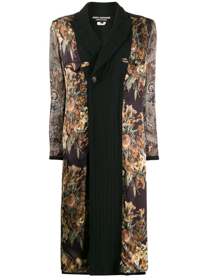 Junya Watanabe Floral And Paisley Coat - Black