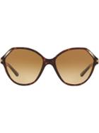 Tory Burch Oversized Frame Sunglasses - Brown