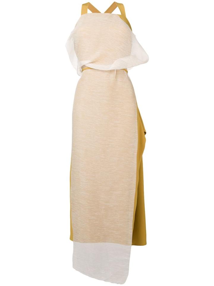 Chalayan Contrast Panel Dress - Gold