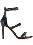 Albano Textured Strap Pumps - Black