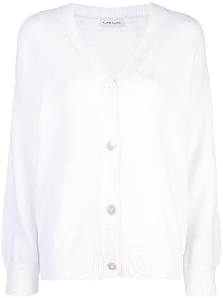 Mansur Gavriel Long-sleeve Fitted Cardigan - White