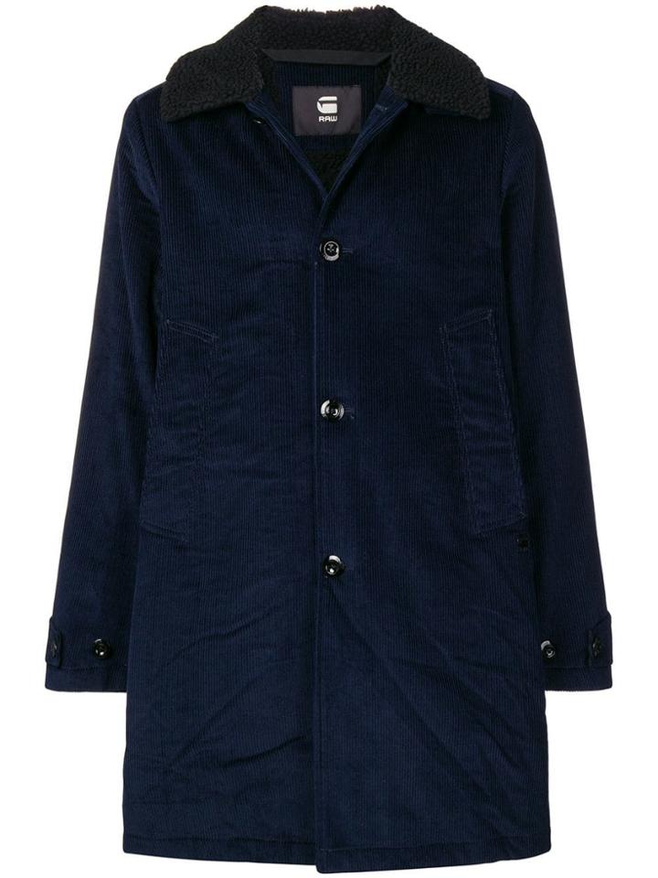 G-star Raw Research Teddy Collar Corduroy Coat - Blue