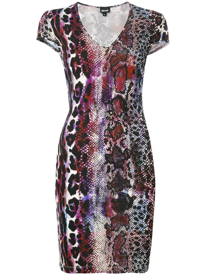 Just Cavalli Printed Fitted Dress - Multicolour