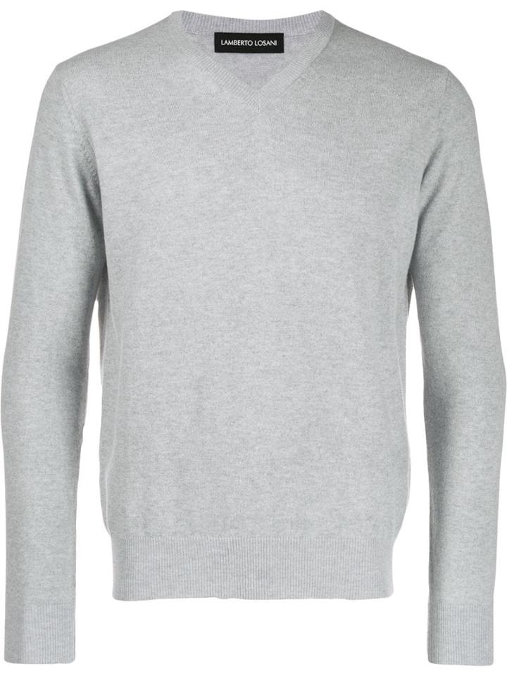 Lamberto Losani V-neck Sweater - Grey
