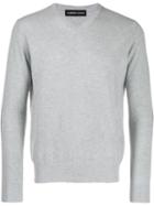 Lamberto Losani V-neck Sweater - Grey