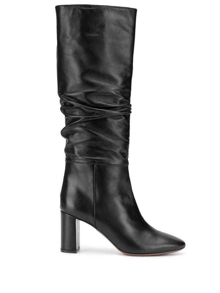 L'autre Chose Ruched Knee-length Boots - Black