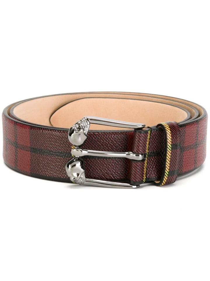 Alexander Mcqueen Skull Buckle Belt, Men's, Size: 100, Pvc
