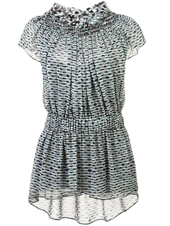 Proenza Schouler Crepe Chiffon Shirred Top - Blue