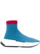 Mm6 Maison Margiela Ankle Ribbed Sock Sneakers - Blue