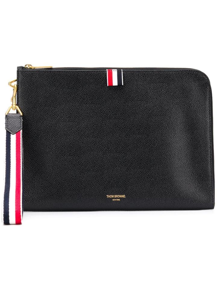 Thom Browne Rwb Strap Medium Gusset Folio - Black