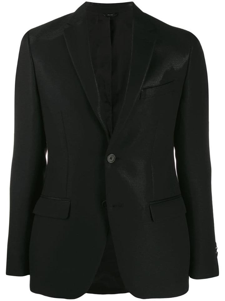Fendi Shiny Single Breasted Blazer - Black